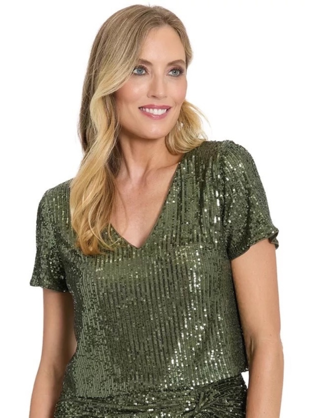 $79 New Muse Sequin Top Blouse Macy size L